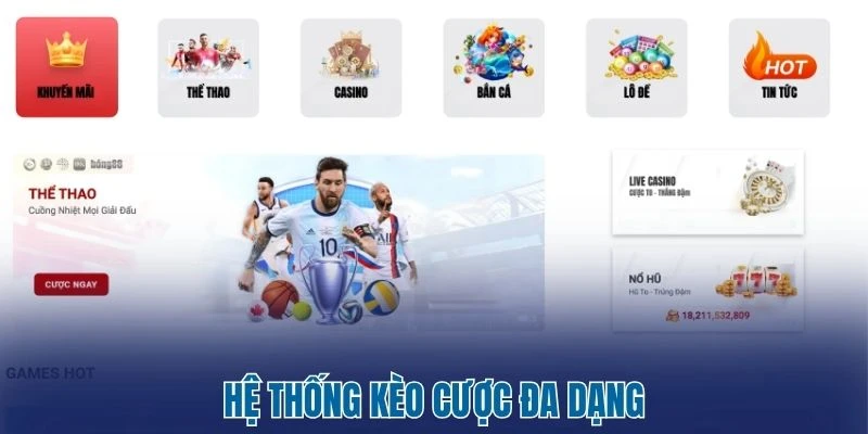 Hệ thống kèo cược đa dạng