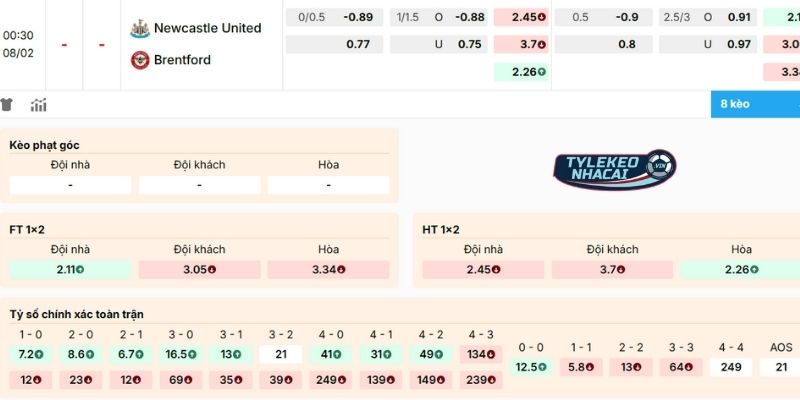 Soi kèo trận đấu Newcastle đối đầu Brentford